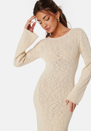 Open Back Fine Knitted Maxi Dress