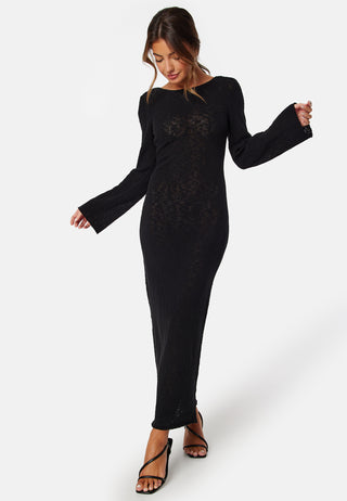 Open Back Fine Knitted Maxi Dress