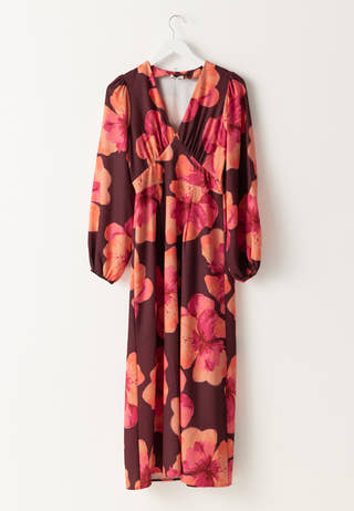 Balloon Sleeve Maxi Dress