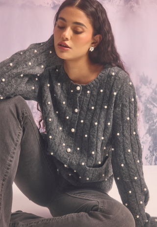 Beaded Knitted Cardigan