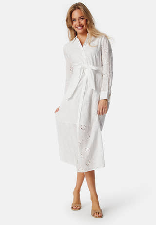 Belted Broderie Anglaise Shirt Dress
