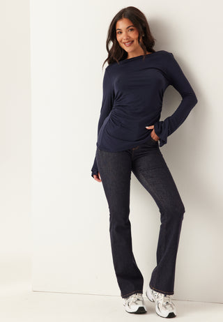 Boat Neck Asymmetric Top