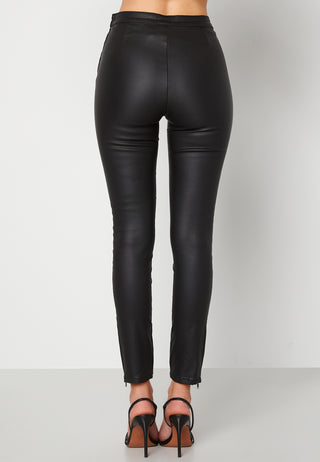 Brienne coated zip leggings