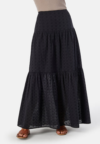 Broderie Anglaise Maxi Skirt