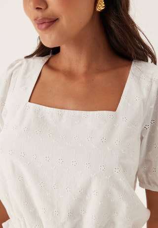 Broderie Anglaise Short Sleeve  Blouse