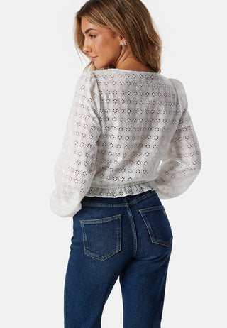 Broderie Anglaise Square Neck Blouse