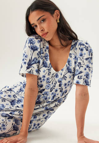 Butterfly Tie Back Midi Dress