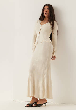 Knitted V-neck Dress