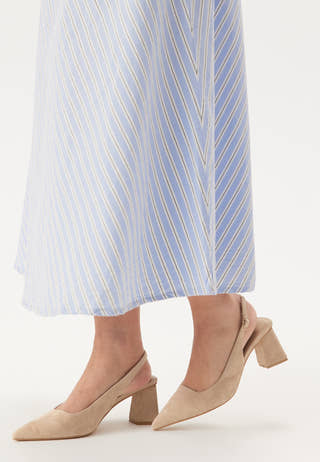 CC Heeled Suede Sling Back