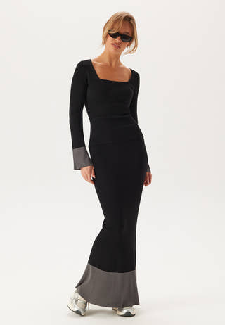 Contrast Rib Knitted Top