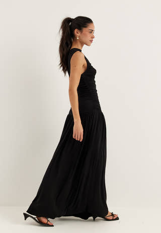 Gathered Side Maxi Dress