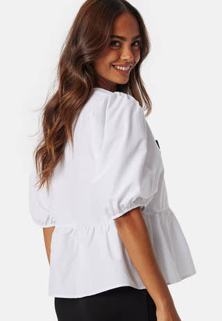 Contrast Bow Blouse