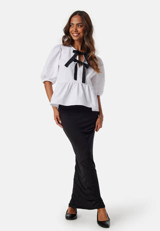 Contrast Bow Blouse