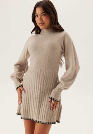 Contrast Edge Knitted Dress