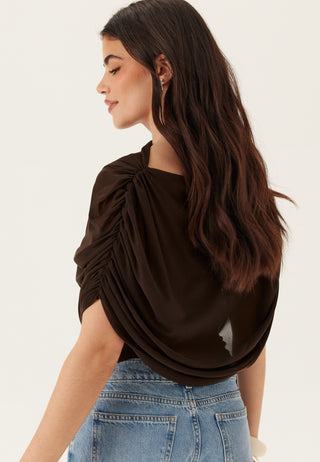 Drapy Mesh Cape Top