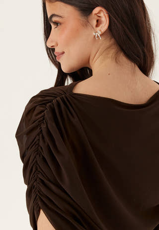 Drapy Mesh Cape Top