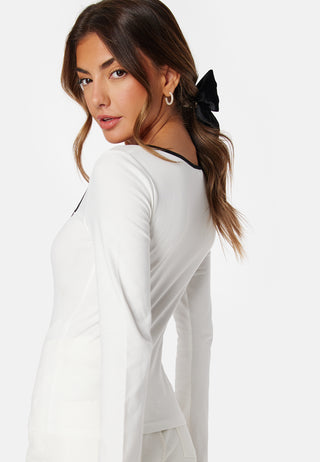 Square Neck Contrast L/S Top