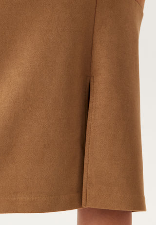 Faux Suede Midi Skirt