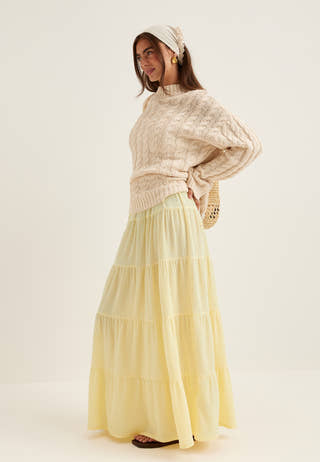 Flounce Maxi Skirt