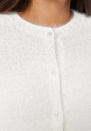 Fluffy Knitted Pearl Cardigan
