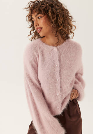 Fluffy Knitted Pearl Cardigan