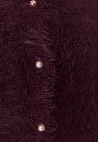 Fluffy Knitted Pearl Cardigan