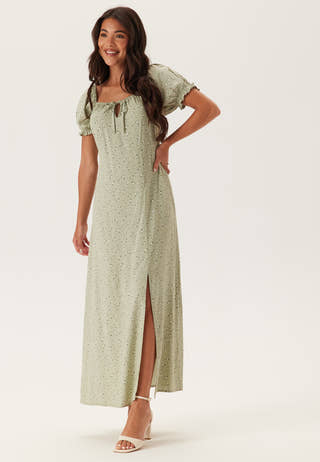 Front Tie Long Viscose Dress