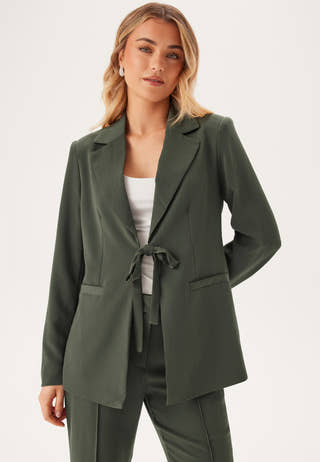Front Tie Structured Blazer
