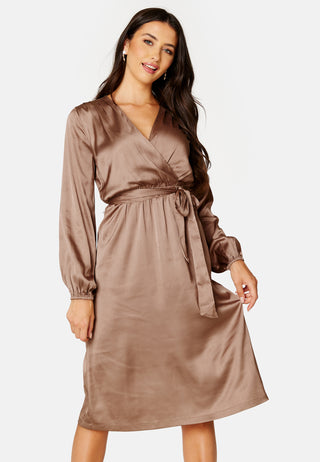 Gisele Satin Midi Dress
