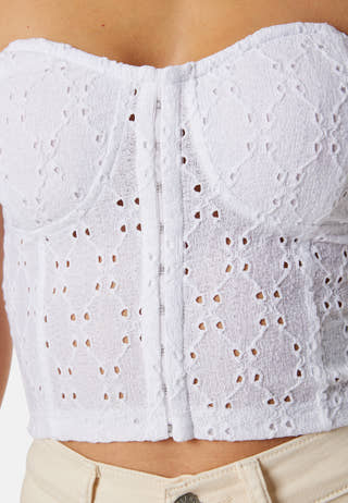 Broderie Anglaise Bustier Top