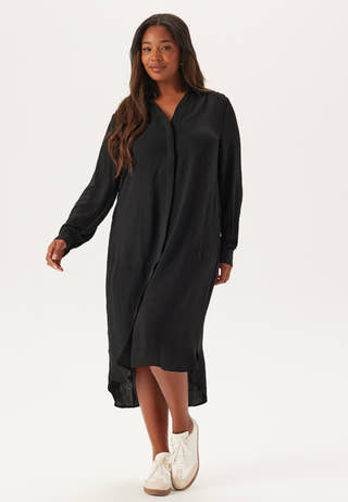 Hidden Button Shirt Dress