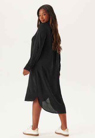 Hidden Button Shirt Dress