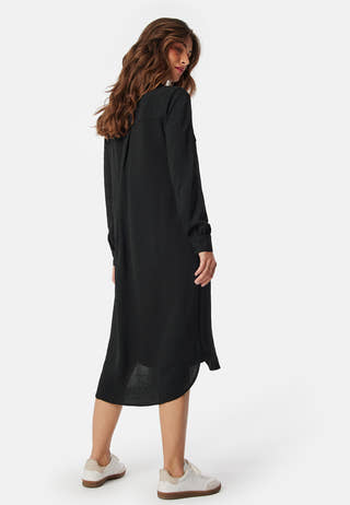 Hidden Button Shirt Dress