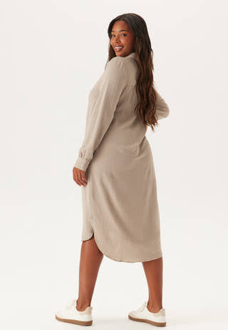 Hidden Button Shirt Dress