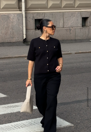 Knitted Gold Button Cardigan