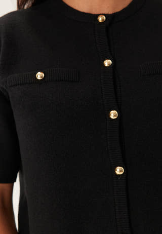 Knitted Gold Button Cardigan