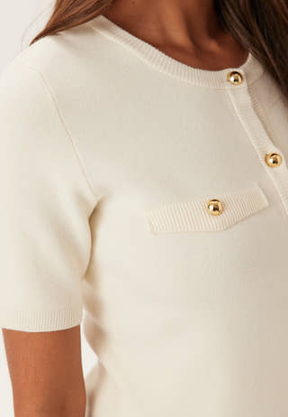 Knitted Gold Button Dress