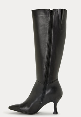 Leather Pointy High Heeled Boots