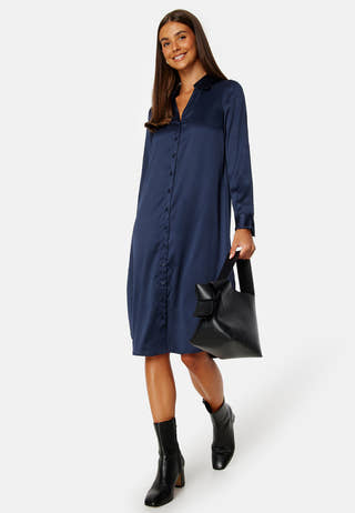 Lillyanna satin shirt dress