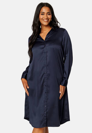 Lillyanna satin shirt dress
