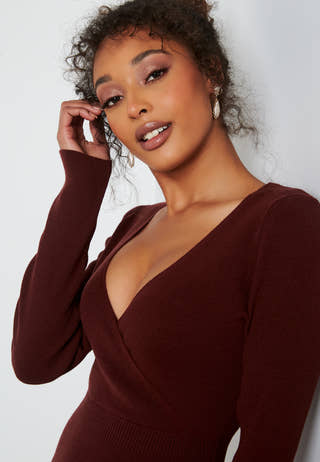 Lima knitted wrap dress