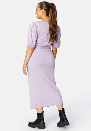 Linnelle knitted puff sleeve dress