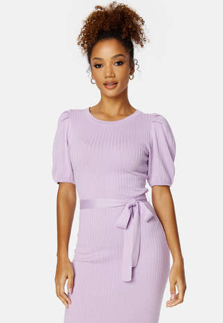 Linnelle knitted puff sleeve dress