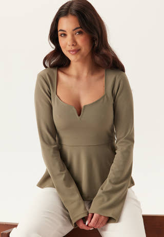 Long Sleeve Peplum Top