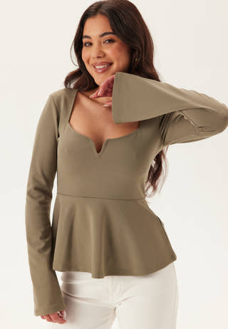 Long Sleeve Peplum Top