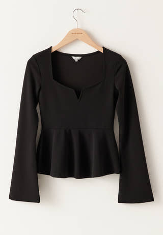 Long Sleeve Peplum Top