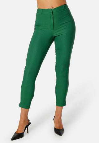 High Waist Stretchy Ankle Slit Trousers