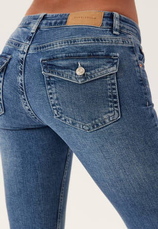 Low Bootcut Flap Jeans