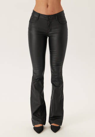 Low Waist Push-up Coated Jeans