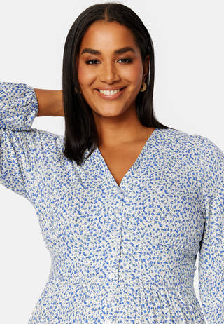 V-neck Short Button Dress